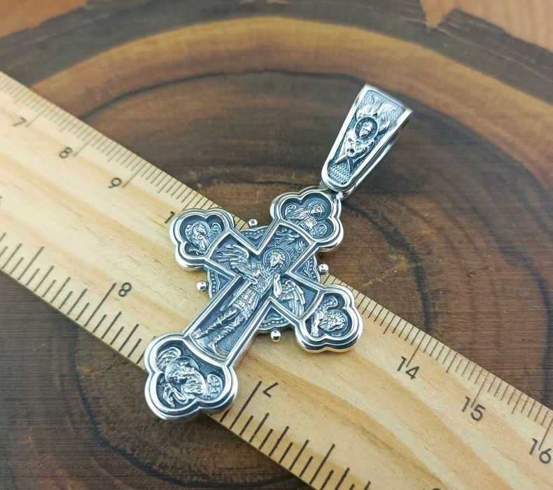 Срібний хрест Архангел Міхаїл. Серебряный крест с Архангелом Михаилом
