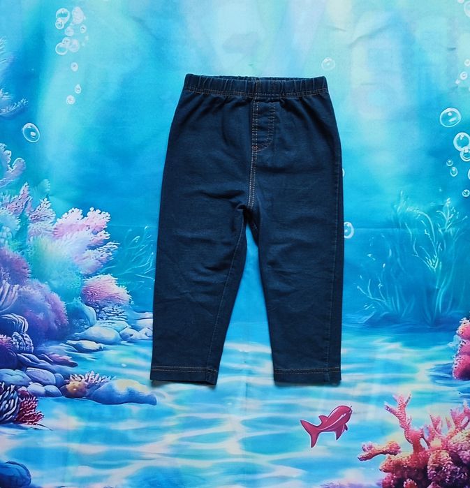 Legginsy jak jeansy spodnie dla dziewczynki r. 74/80