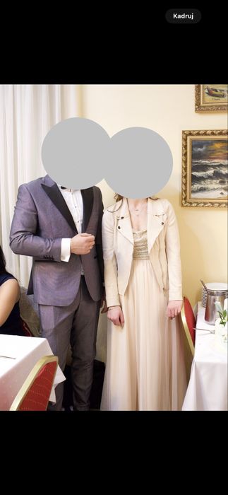 Dluga sukienka tiul wiazanie gorsetowe