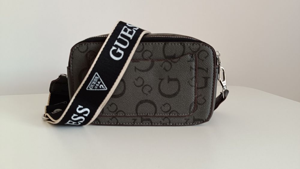 Сумка гес Guess сіра через плече