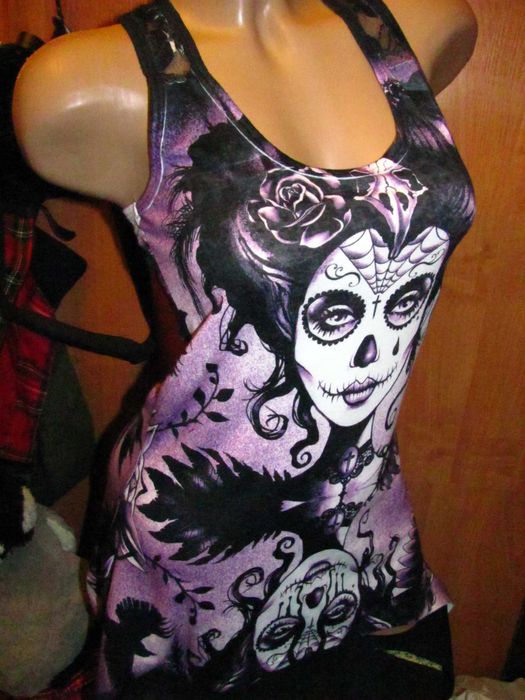 Майка, или короткое платье Santa Muerte.скелет,готика