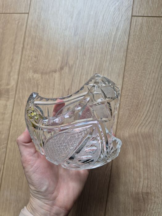 Kryształ PRL kryształowym koszyk koszyczek miseczka
