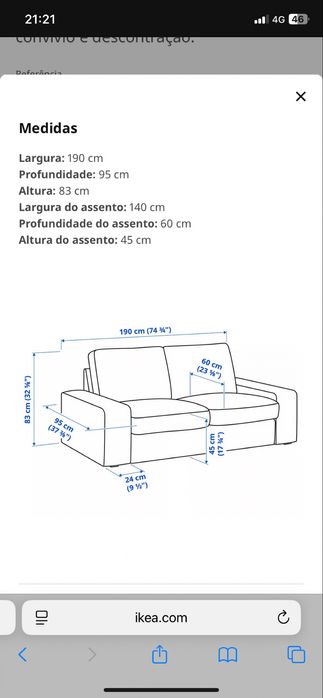 Sofa em pele sintetica