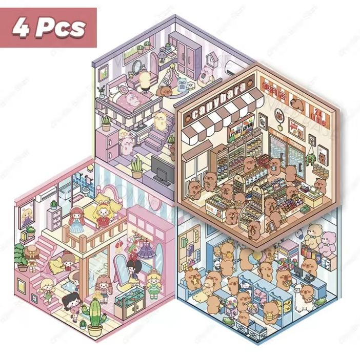 Розважальна гра Кімната дом з наліпок румбокс 3D наліпки ігра-розвиток