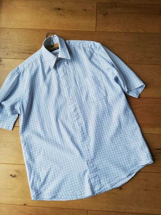 C. Comberti koszula w kratkę biało-niebieska r.L/ XL