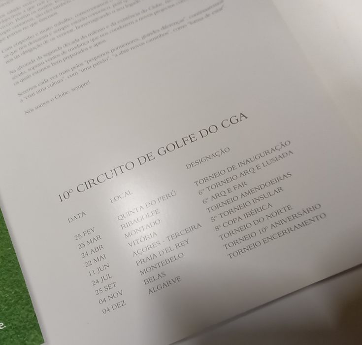 Livros do Clube de Golf dos Arquitetos