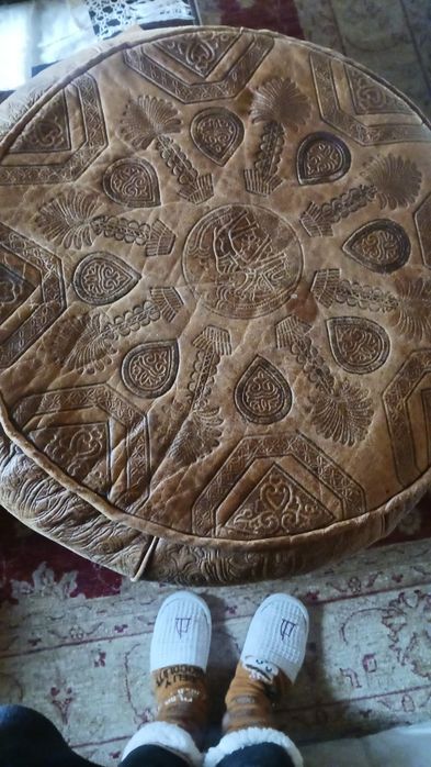 Puff Marroquino Couro Verdadeiro