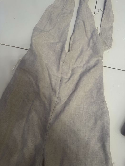 Przepiękny kombinezon z dekoldem holter 100% len Massimo Dutti 36