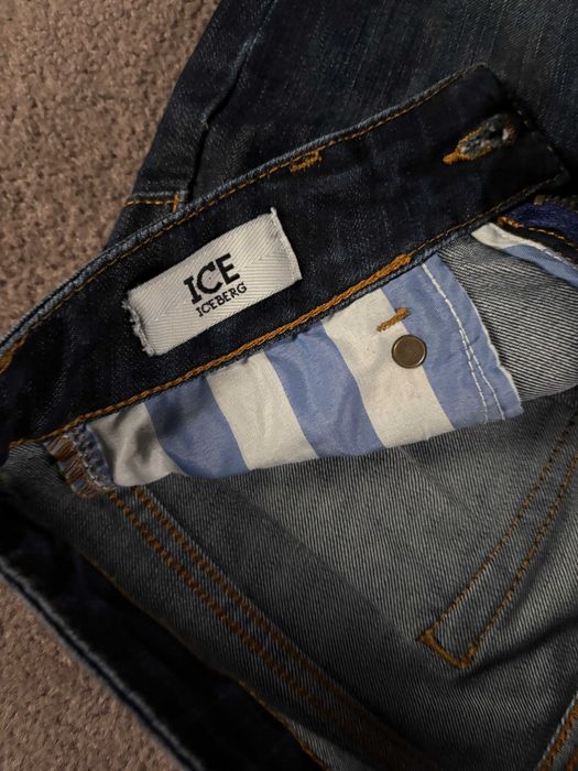 Spodnie Iceberg S 27 Jeansy Granatowe Damskie Silm Fit Rurki