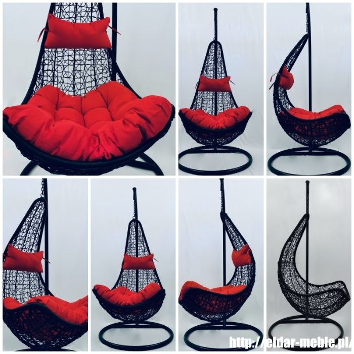 Eldar technorattanowy fotel wiszący ogrodowy  różne kolory kosz kokon