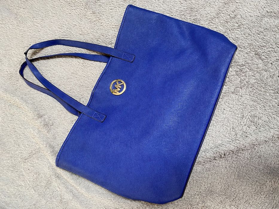 Oryginalna chabrowa torebka mk shopperka A4