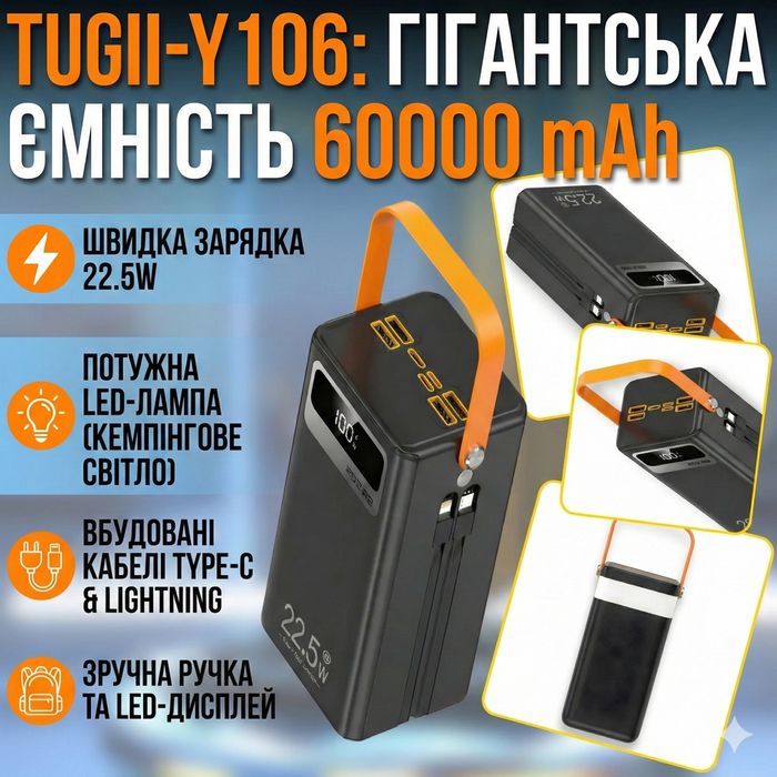 Павербанк-Гігант 60000mAh "Повна Автономність" TUGII-Y106