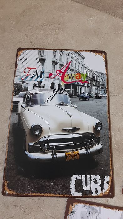 Blaszane obrazki,  grafiki, 3 sztuki