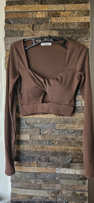 Продам кроп-топ з рукавами в рубчик