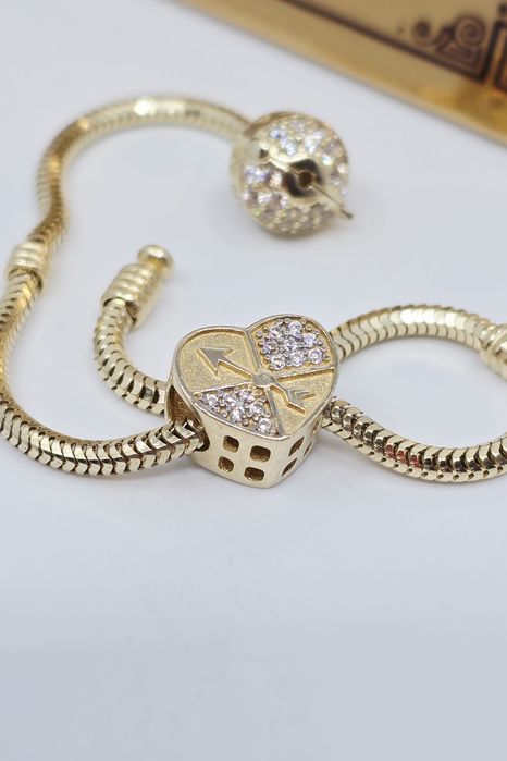 Złoty charms serce próba 585 14k