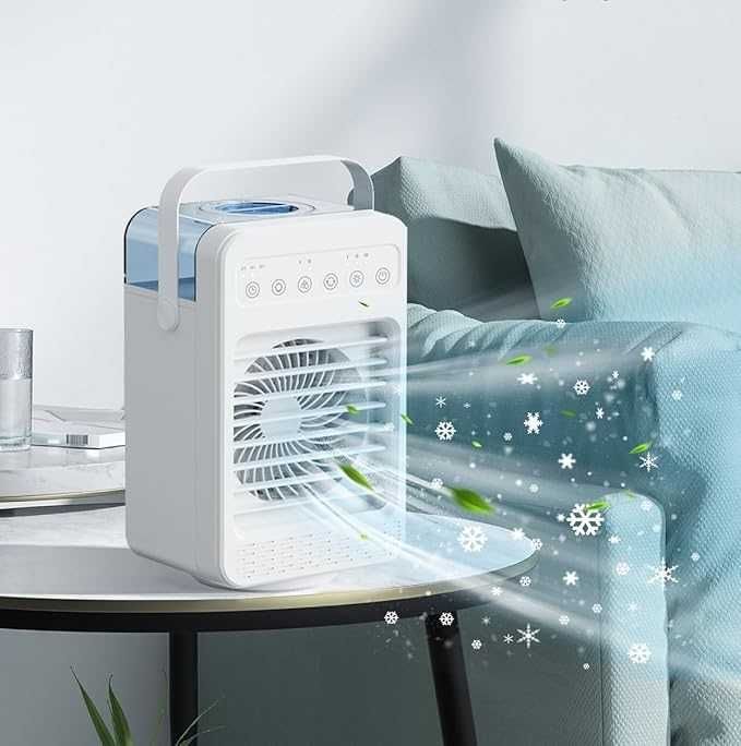Mini Klimatyzator Przenośny 4w1 LED z Chłodzeniem Wodnym USB Obrotowy