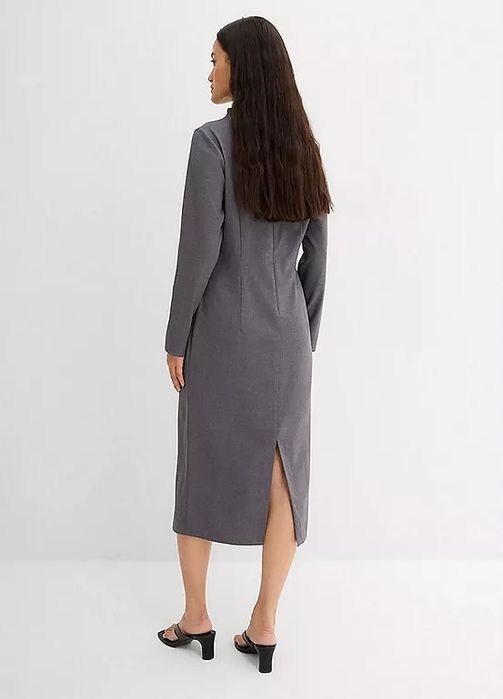 B.P.C sukienka midi elegancka szara r.46