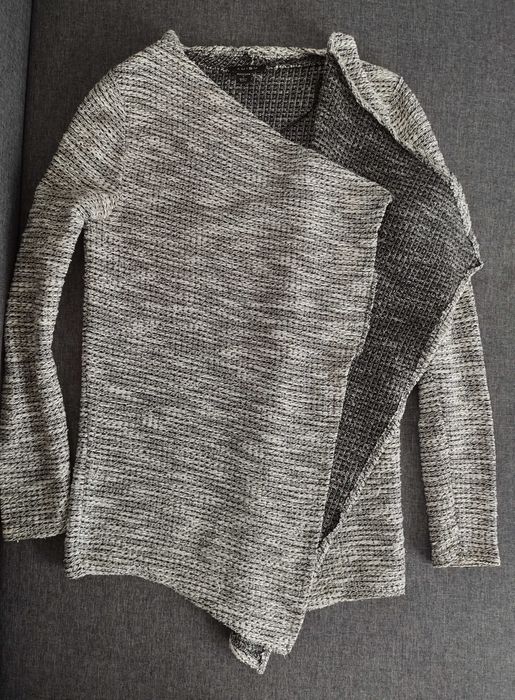 Kardigan damski sweter narzutka rozmiar S szary melanż