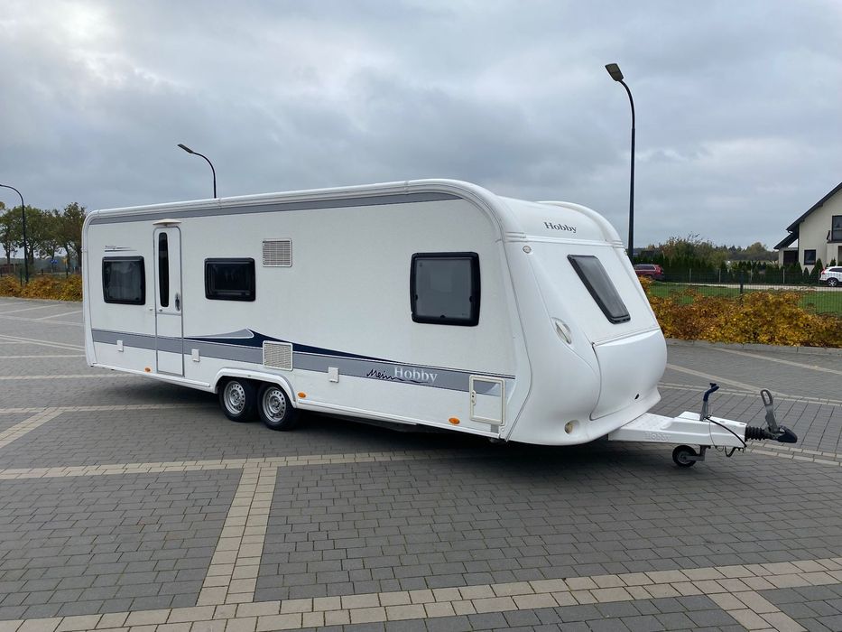 Hobby Prestige 645, KLIMATYZACJA, PRZEDSIONEK, POKROWIEC, zadbana, bogate wyposażenie