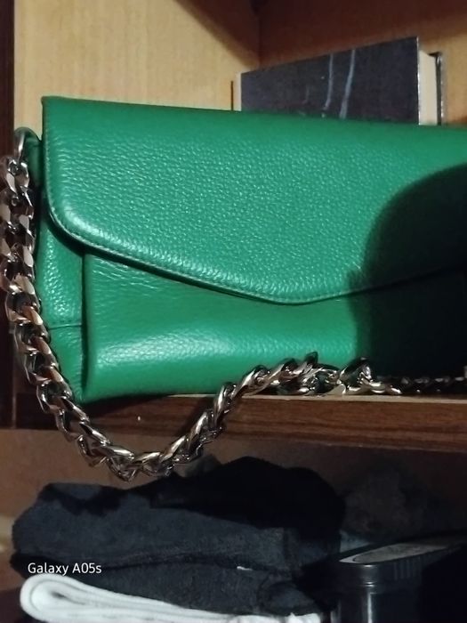 Сумка шкіряна зелена