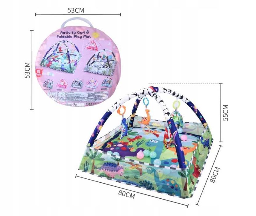 Baby Play Mat – Mata Edukacyjna Z Zabawkami Dinozaur