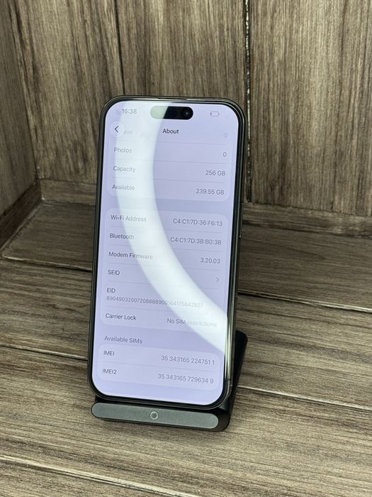 IPhone 15 pro Blue  256 gb!!! 3 США!! NEVERLOCK Батарея 90%