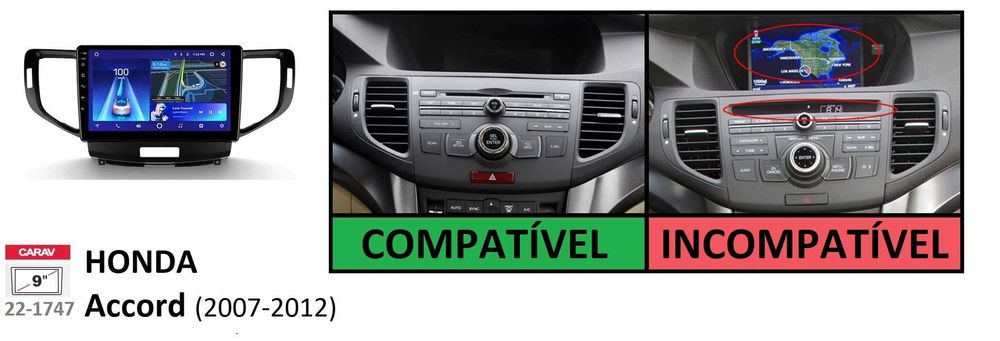 (NOVO) Rádio 2DIN • HONDA Accord • (2002 a 2012) • Android [4+64GB]