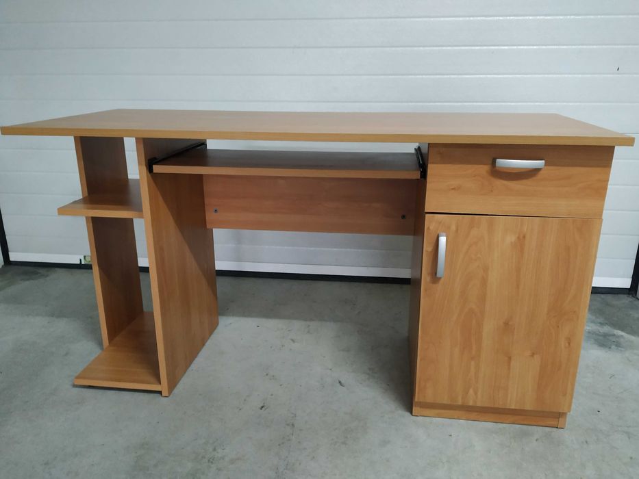 Mesa Computador Echo  - 140 x 75 x 60 cm, Melamina, Nogueira