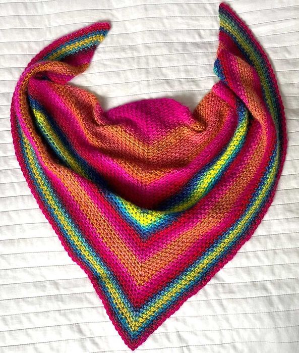 Handmade chusta szydełkowa 100% wełna lana fresco yarnart unique one size