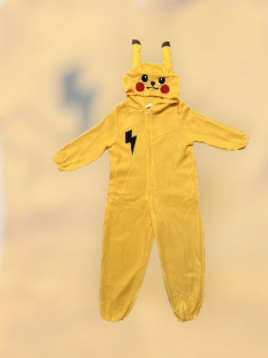 Kombinezon Dziecięcy 122 cm – Strój Żółty z Kapturem i Uszami | Ciepły
