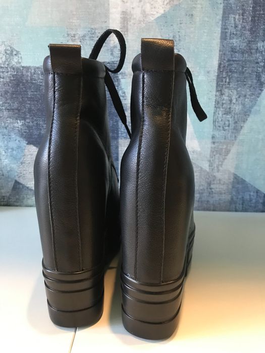 Ботинки женские на танкетке из воловьей кожи 13 см