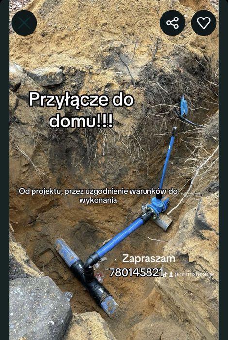 Przyłącza wody i kanalizacji - Szybkie terminy - Gwarancja