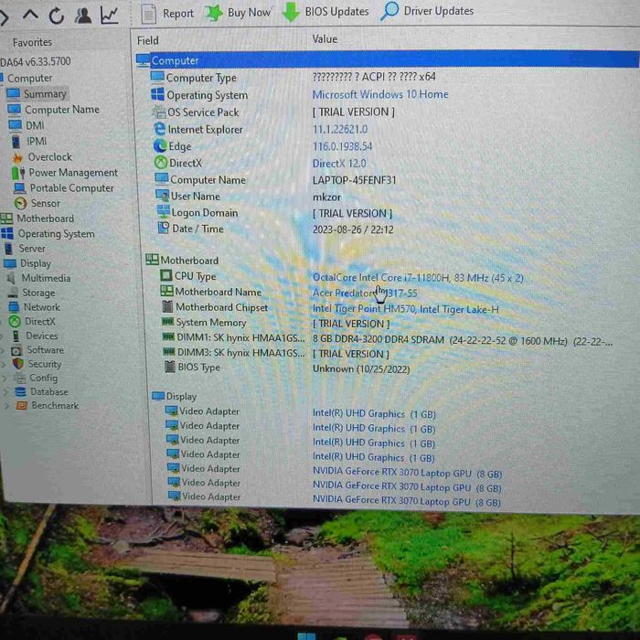 Notebook Acer PH317-55