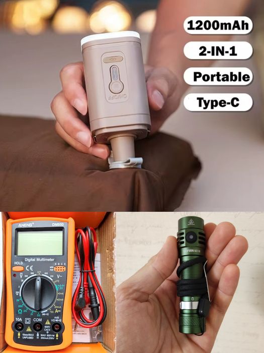 НОВІ Ліхтар XP-G Q5 Mini | Насос-ліхтар "Pacoone" | Тестер ANENG DM850