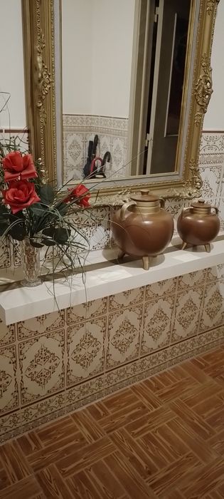 Bonito conjunto de pótes aspecto rústico e moderno como novos