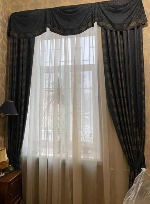 Штори на великі висоти ( ціна за 2 штуки та ламбрекен)