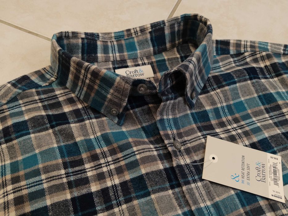 CROFT & BARROW USA - NOWA! z Metkami Koszula Męska Flanelowa rozmiar XXL