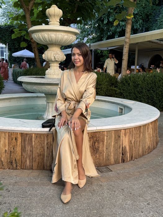 Кімоно  бежеве з візерунком Blackseatribe