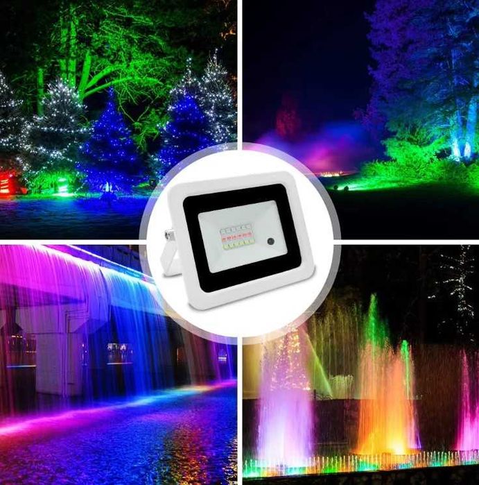 Holofote RGB 20W, 30W, 50W, 100W IP68 A prova de Agua