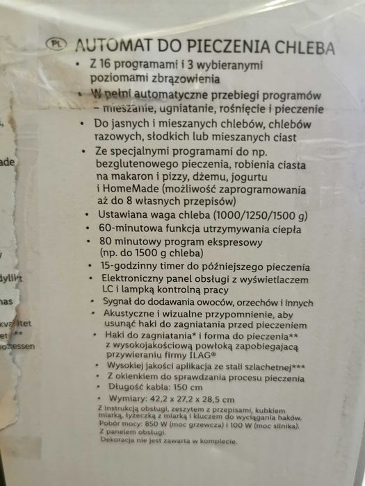 Automat do pieczenia chleba