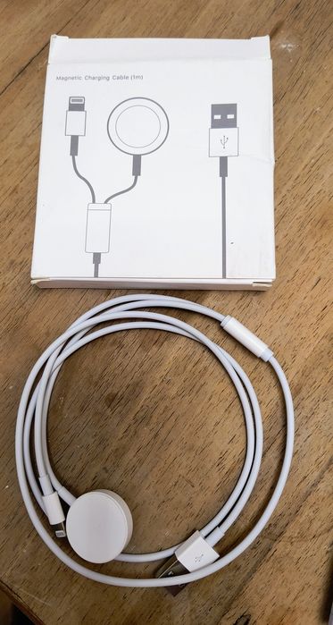 Kabel ładowarka 2w1 do Apple Watch + iPhone (Lightning, USB-A)