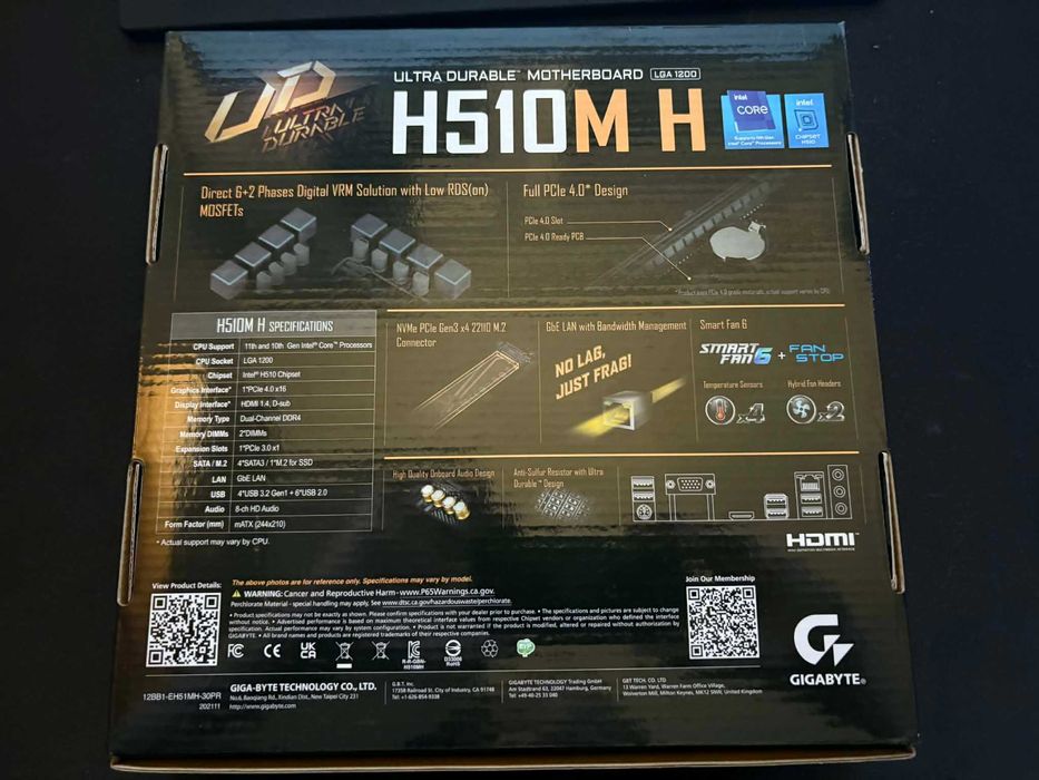 Płyta główna Gigabyte H510M H oraz 32Gb ramu GOOD IRDM
