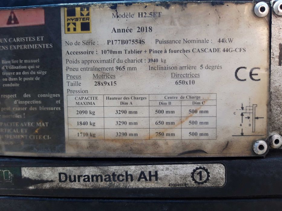 Навантажувач 2018 року HYSTER H2.5FT