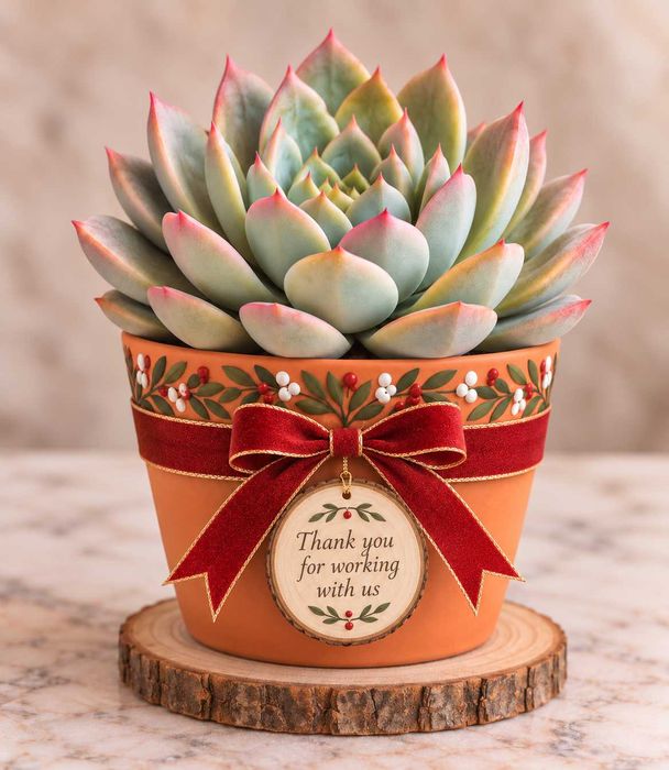 Suculentas Echeverias Plantas Prendas de Natal Empresas  - Vasos Personalizados à Mão