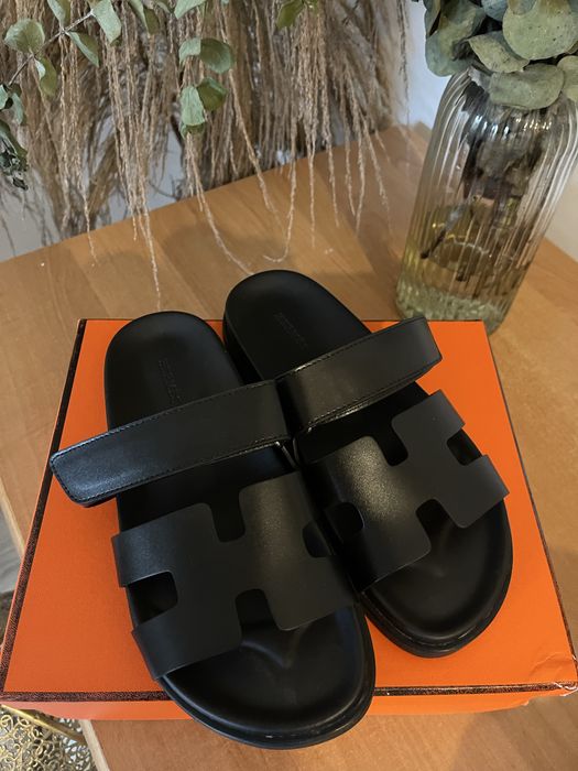 Czarne klapki damskie Chypre skóra naturalna 24 cm 37/38 buty na lato
