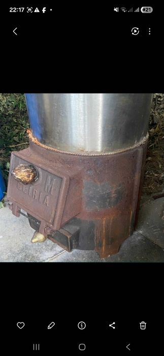 Bailarina a lenha, caldeira de água em aço inox