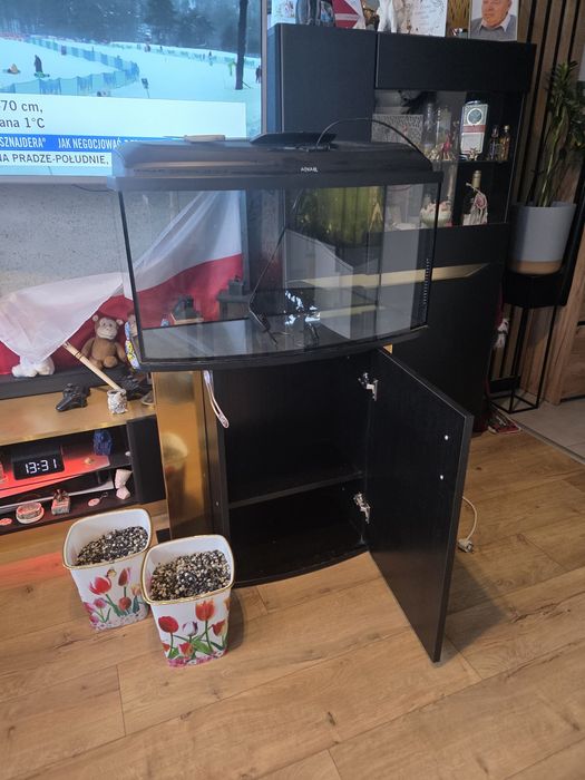 Akwarium panoramiczne z szafką 112l