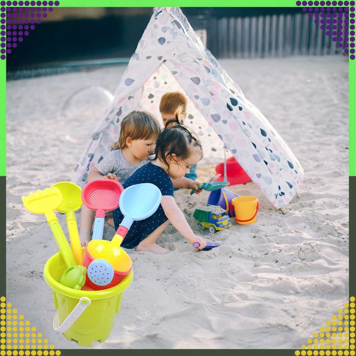 Wiaderko Zestaw8szt Zabawek Plażowych Ogrodowych do Piaskownicy Dzieci