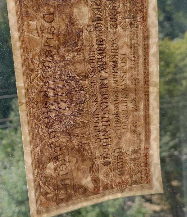 Ober-Ost. Kowno. 100 marek 1918 r. Stan 3-.