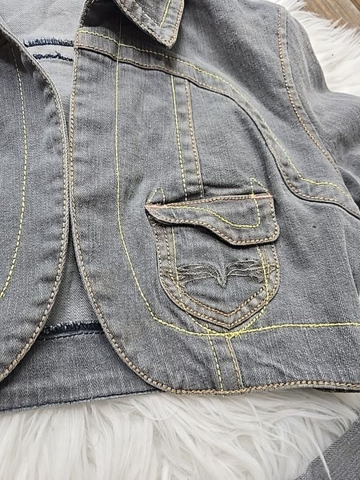 Классная укороченная куртка джинсовка пиджак на девочку